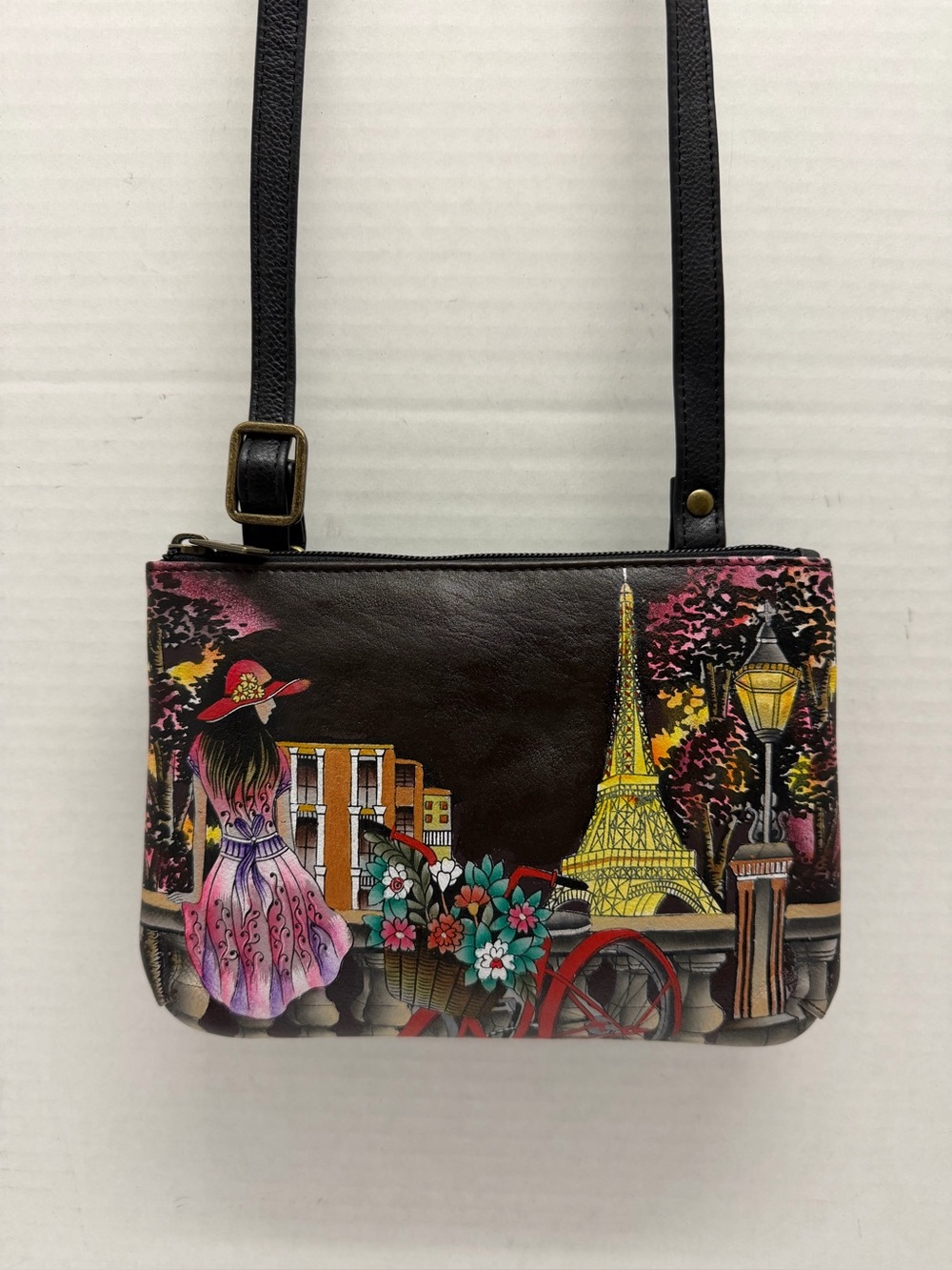 Anuschka Hand Painted Leather Small Crossbody Bag